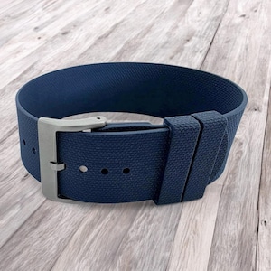FKM Rubber One Piece Watch Strap Band 1.4mm Thick Wrap Around 20mm 22mm Blue UK