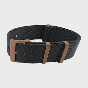 Bronson Bronze Military Nylon Watch Strap 20mm 22mm Black