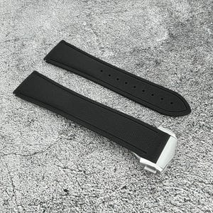 Marine Pro Deploy FKM Rubber Watch Strap 20mm 21mm 22mm Black image 1