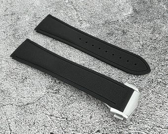 Correa de reloj de caucho FKM Marine Pro Deploy de 20 mm, 21 mm y 22 mm, color negro