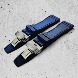 Natural Rubber Watch Strap Band Deployment Clasp Pilot Flieger 20mm 21mm 22mm UK