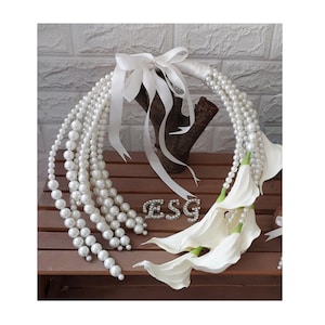 Personalisiertes Faux Calla Lilien Bouquet mit Perlen - Elegantes Brautaccessoire, handgemachte Hochzeitsblumen