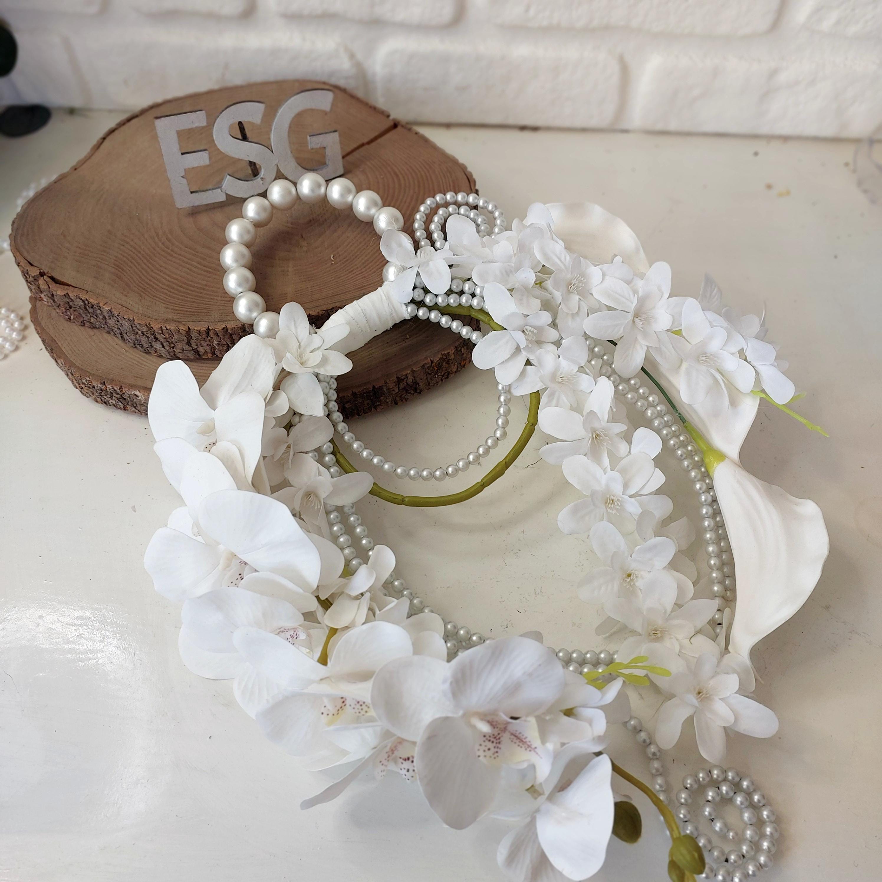 Real Touch Orchid Bridal Bouquet Handbag Elegant Wedding Flower