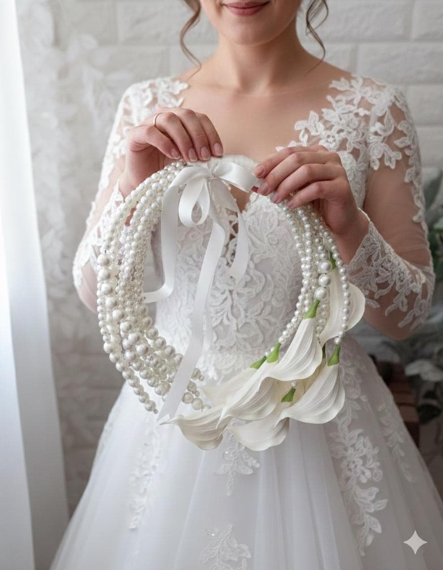 Beaded Calla Lily Bridal Bouquet