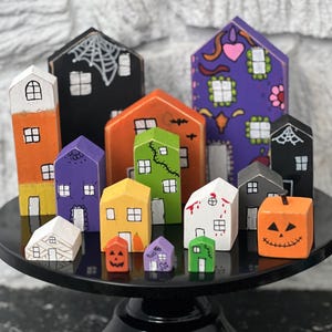 Halloween wooden houses