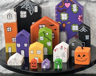 Halloween wooden houses