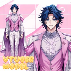 Custom live2d Vtuber commission | Vtuber Male Model | Live2d model | Vtuber Character Design | Vtuber Model | Pngtuber | Anime Commission
