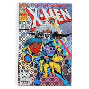 Uncanny X-Men #300 30° anniversario copertina olografica fumetto Marvel Comics 1993 vintage anni '90 da collezione, Storm Wolverine Cyclops Bishop