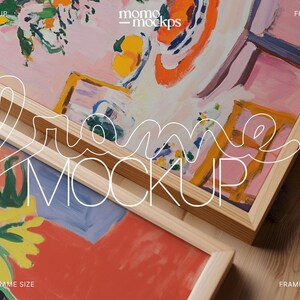 Close Up Frame Mockup Flat Lay| Minimalist Art Poster Display
