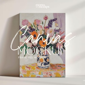 Canvas Mockup Painting Art Template| Modern Artwork Display (PSD)