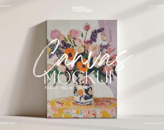 Canvas mockup schilderij kunstsjabloon| Modern Artwork Display (PSD)