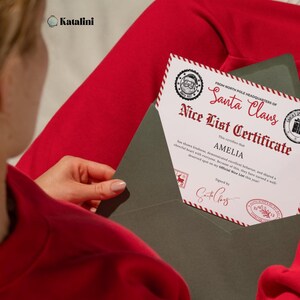 PAQUETE EDITABLE Carta de aprobación de Papá Noel Carta de aprobación + Certificado de lista de buenos deseos Plantilla editable Descarga instantánea imprimible, Canva