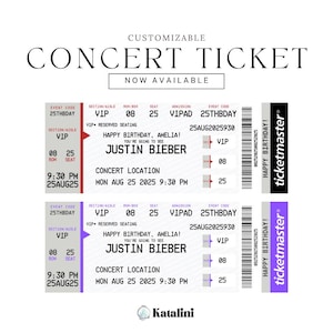 Benutzerdefinierte Konzertkarte Vorlage Personalisiertes Event Ticket Surprise Ticketmaster Gefälschte Konzertkarte Stub Souvenir