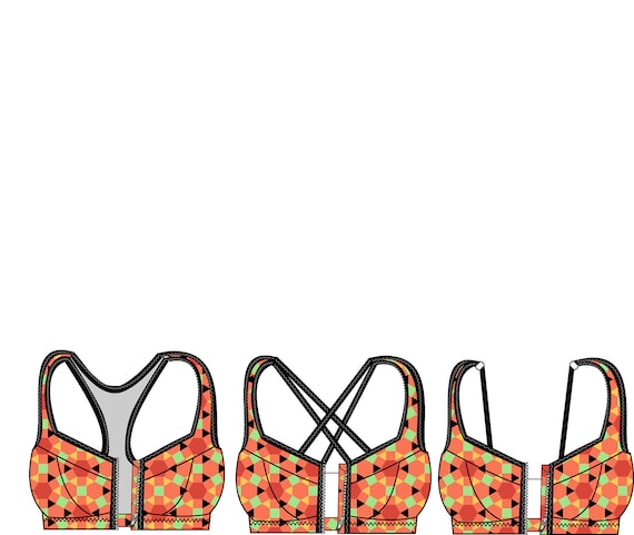 Greenstyle Endurance Sports Bra PDF Sewing Pattern in Band Sizes 34 to 40  and Cups B H 