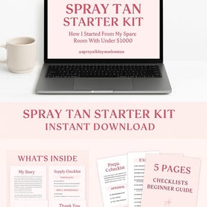 Spray Tan Starter Kit | Beginner Spray Tan Business Guide | Digital Download Side Hustle Checklist