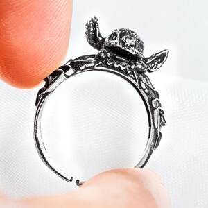 PREMIUM Stitch Ring, Cute Lilo & Stitch Cartoon 950 Silver Ring, Jewelry Gift for Daughter, Stitch Necklace, Handmade Accessory