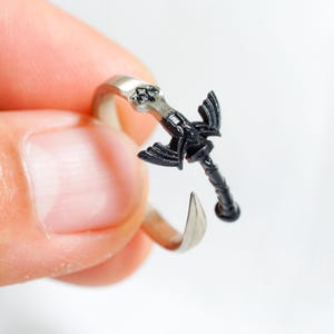 PREMIUM Zelda Master Sword Ring - Handgefertigter 950er Sterling Silber Legend of Zelda TotK & Breath of the Wild Cosplay Schmuck, Halloween Geschenk