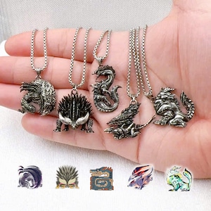 EXCLUSIVE Fanmade Monster Hunter - Monster Symbol Necklace - Handmade Silver 950 Pendant Inspired, Gore Magala, Valstrax and Zinogre