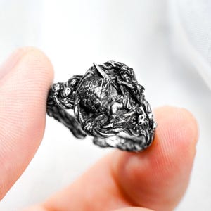 Forest Princess Ring, Handcrafted 950 Silver, Studio Anime Jewelry, Gift for Anime Fans, Halloween Cosplay Jewelry, Christmas Gift