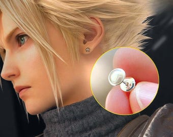 スターリングシルバー FF7 ウルフスタッドピアス FFVII クラウド
