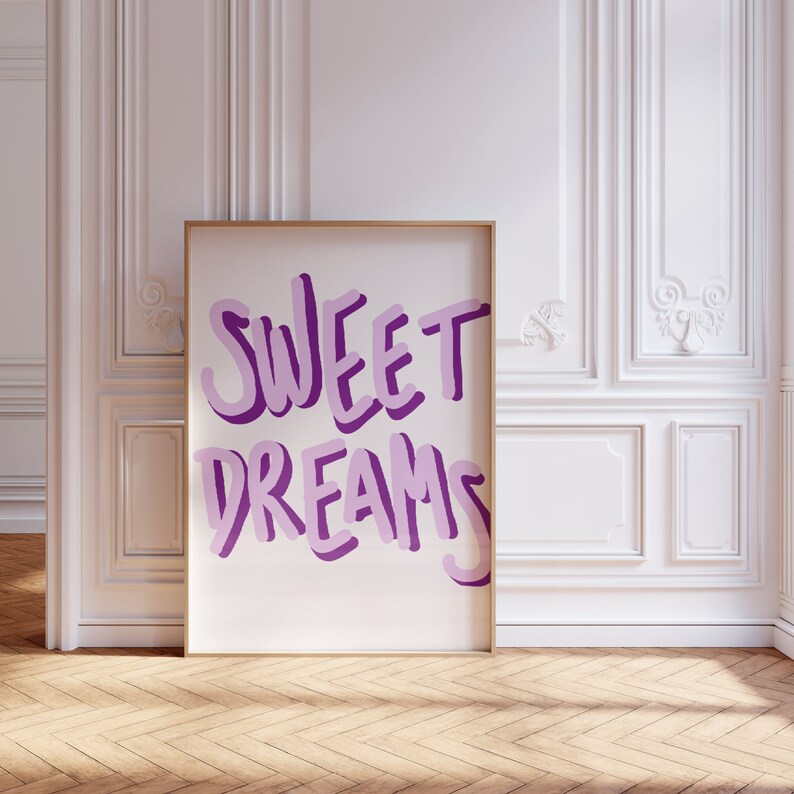 Sweet Dreams Digital Print White Digital Poster Maximalist Poster