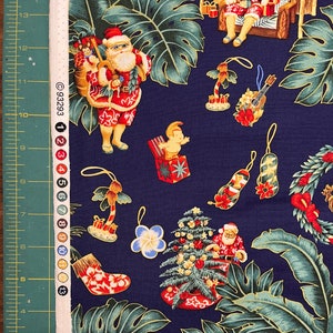 Hawaiian Christmas Santa Fabric sold by the half yard image 5