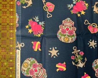 Tatuaje relámpago con detalles en purpurina - Fabric Traditions - vendido por medio patio