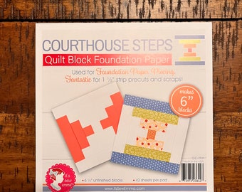 Courthouse Steps Quilt Block Foundation Paper