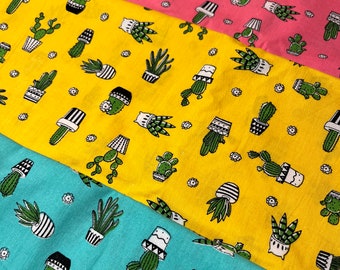 Plantas de interior - Tela de plantas pequeñas Kawaii - vendido por la mitad de la yarda