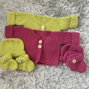 Baby Cardigans Hand Knitted- 0-3 months & 3-6 months - New Colours
