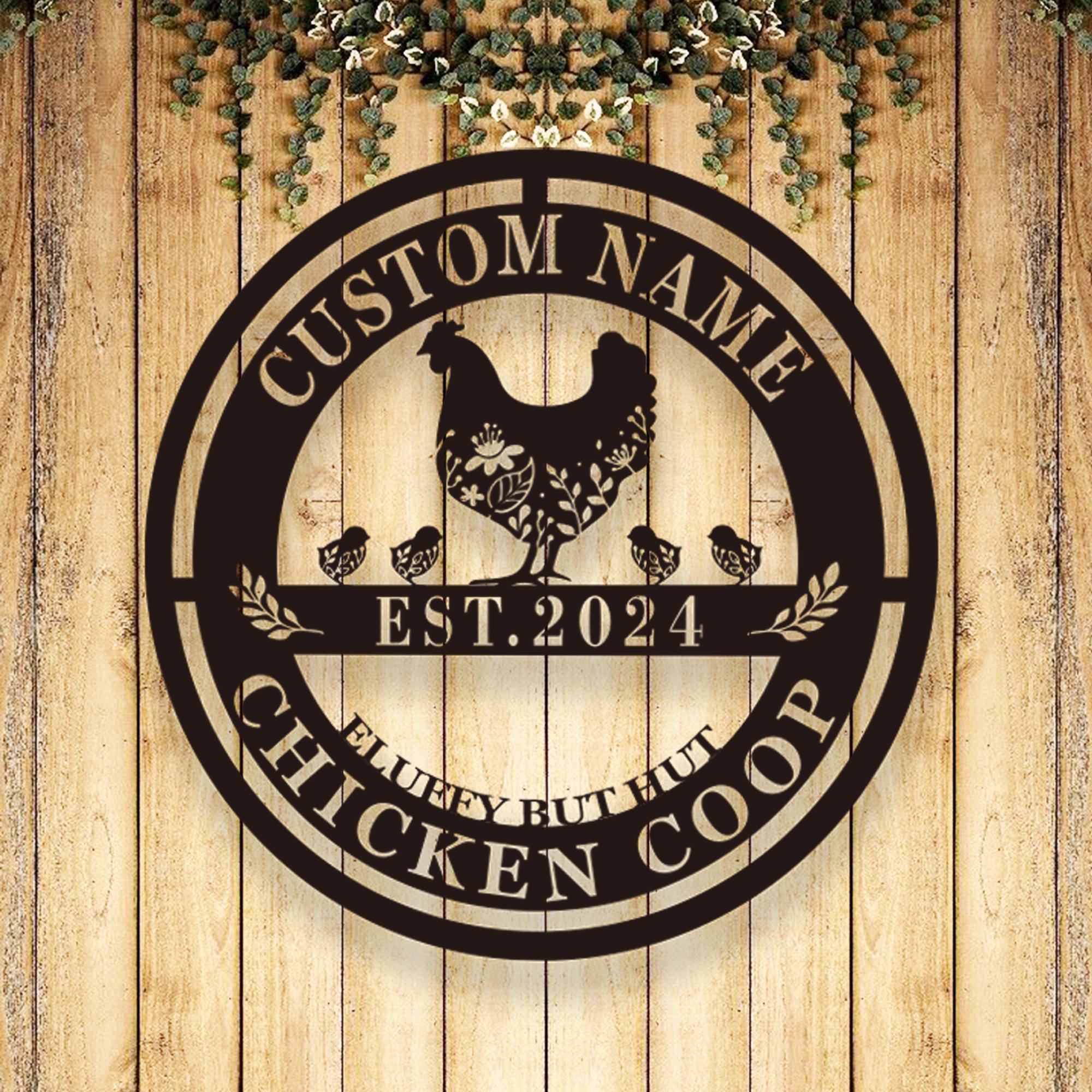 Hen House Decor, Hen House Metal Sign, Cutsom Metal Chicken Coop Sign, Farm Chicken house Decor,  Personalized Chicken Coop Sign