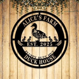 Duck House Decor,Custom Metal Duck Coop Sign,Farmhouse Duck Yard Art,Personalized Waterfowl Plaque,Quack Shack Metal Sign,Duck Coop Sign