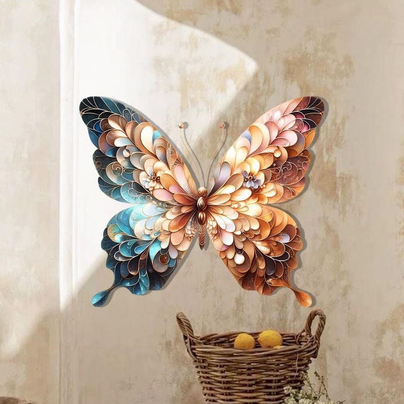 Vintage Butterfly Wall Decor,handcrafted Metal Insect Art,rustic Garden ...