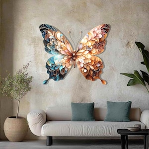 Vintage Butterfly Wall Decor,handcrafted Metal Insect Art,rustic Garden ...