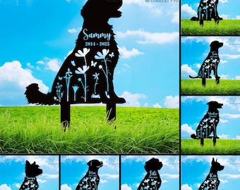 Personalized Dog Memorial Stake , Custom Pet Loss Gift for Garden , Heartfelt Garden Decor with Pet's Name , Custom Engraved Memorial Stake