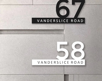 Plaque de numéro de maison moderne, Plaque en métal Casa, Plaque signalétique personnalisée, Cadeau de pendaison de crémaillère, Plaque d'adresse en métal de style rétro, Cadeau pour une nouvelle maison Numéros de maison