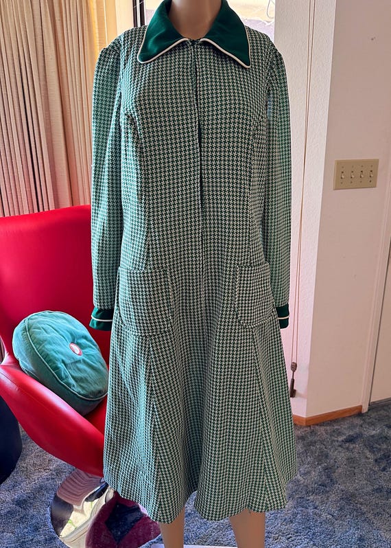 The Apple Green Houndstooth Knit Dress