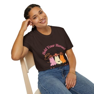 Fall Ghost Shirt Halloween Shirt Gift for Women Fall Themed Gifts Cute Fall Clothing Western Cowboy Aesthetic