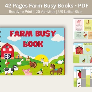 Farm Busy Books for Toddlers and Kids | Printable Educational Activities and Learning Material | Kids Calm Books & Homeschool Materials