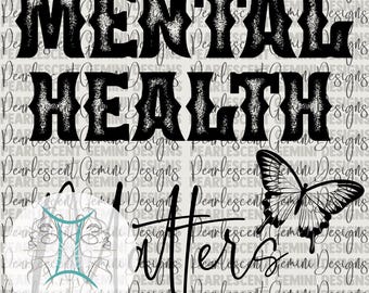 Salud mental importa (Png)/ Salud mental (Png), Citas de positividad (Png), Autocuidado (Png), Tú importas (Png) (Descarga digital)