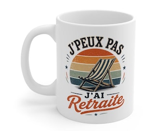 "I Can't, I'm Retired" Mug – Vintage Retirement Humor Mug – Retirement Gift for Men and Women 325ml