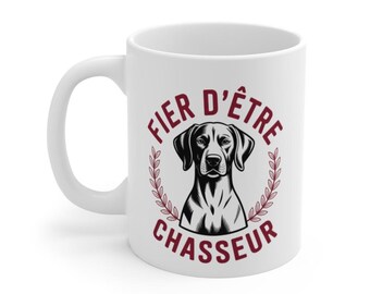 Hunter Mug with Black Dog – Bay Leaf Hunting Mug – Dog Lover Gift Forest Game 325ml