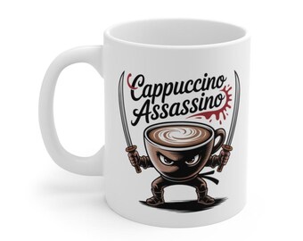 Assassino Cappuccino Mug 325ml Ninja Coffee Cup Original Humorous Design