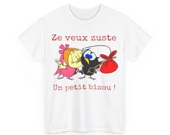 Calimero t-shirt I just want a little kiss! gift idea love, humor Man/Woman