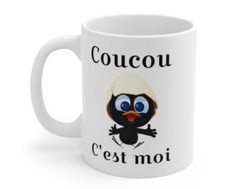 Mug Calimero Cuckoo it's me, chicken mug, coffee mug, funny ceramic 325ml