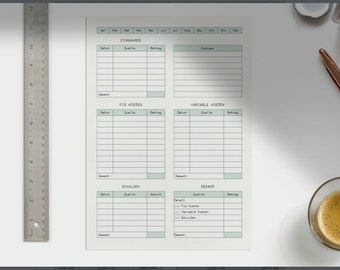 Minimalist Monthly Budget Planner
