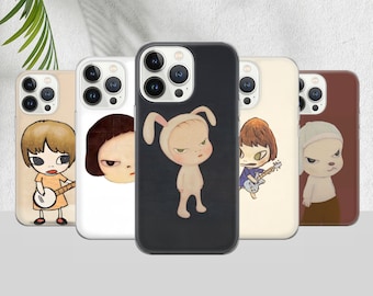 Funda para teléfono de Yoshitomo Nara, diseño artístico estético.