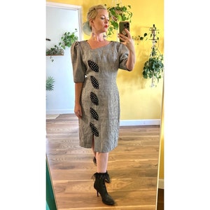 Vintage 80s Silk Dress Capriccio Designer Clothing 1980s Clothes