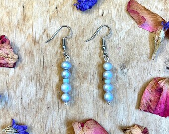 Handmade Genuine Pearl Earrings Amazonite Gemstone Stone Jewelry Great Gifts