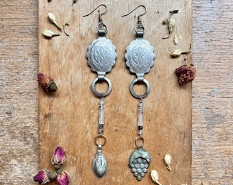 Handmade Silver Earrings Conchos Southwestern Style Jewelry